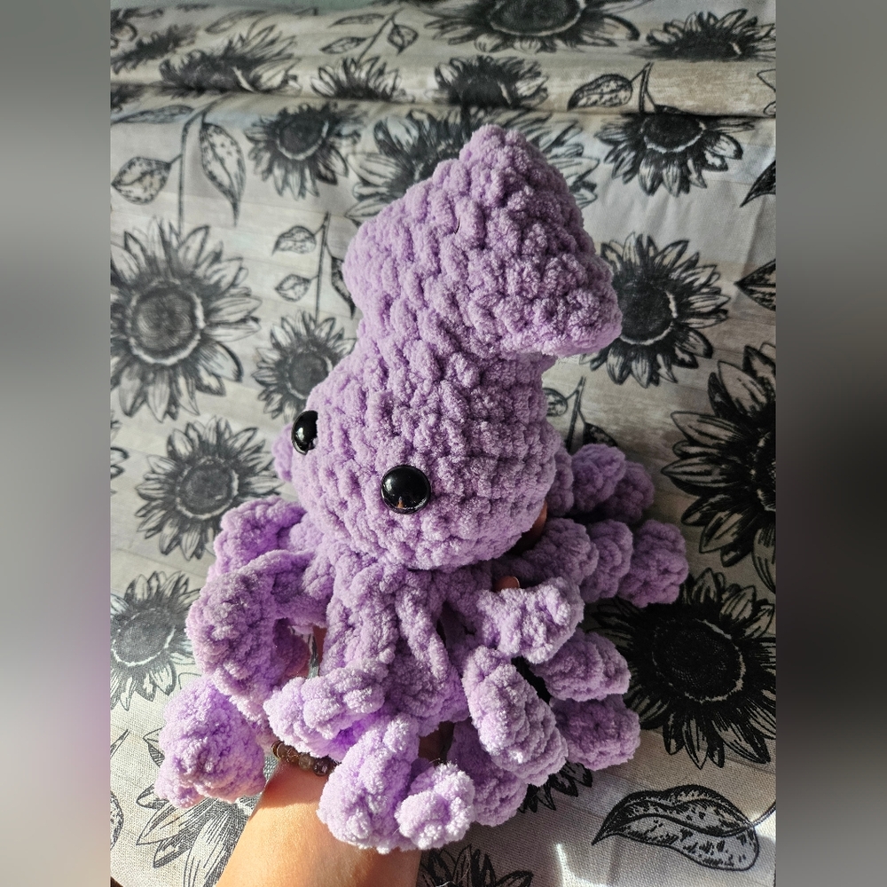Crochet Purple Squid Amigurumi Plushie